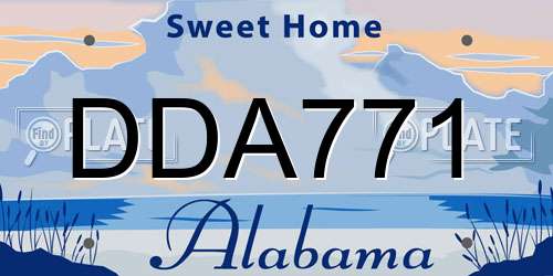 DDA771 Alabama License Plate