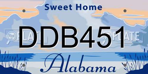 DDB451 Alabama License Plate