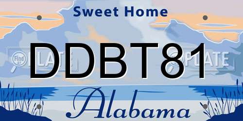 DDBT81 Alabama License Plate