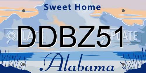 DDBZ51 Alabama License Plate