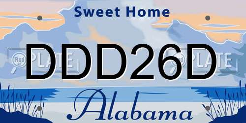 DDD26D Alabama License Plate