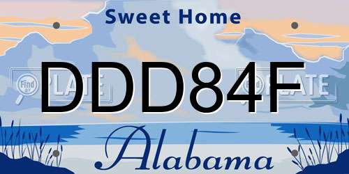 DDD84F Alabama License Plate