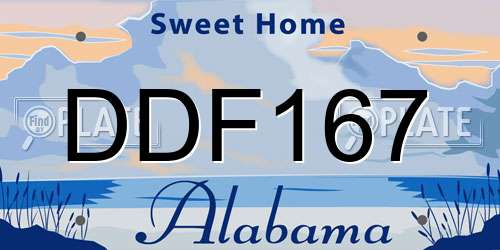 DDF167 Alabama License Plate
