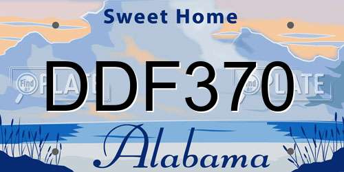 DDF370 Alabama License Plate