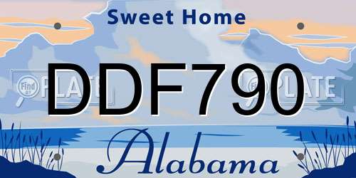 DDF790 Alabama License Plate