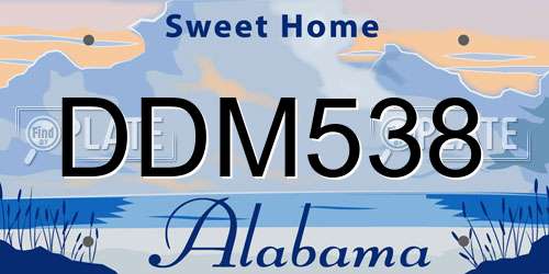 DDM538 Alabama License Plate