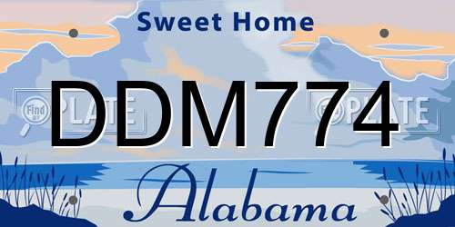 DDM774 Alabama License Plate