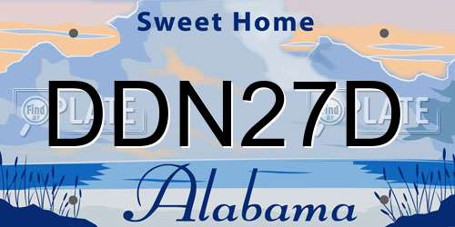 DDN27D Alabama License Plate