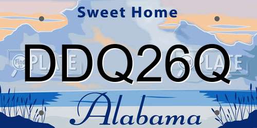 DDQ26Q Alabama License Plate