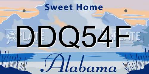 DDQ54F Alabama License Plate