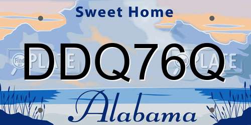 DDQ76Q Alabama License Plate