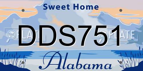 DDS751 Alabama License Plate