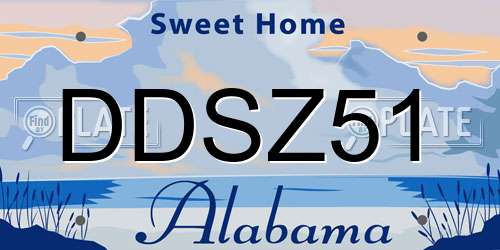 DDSZ51 Alabama License Plate