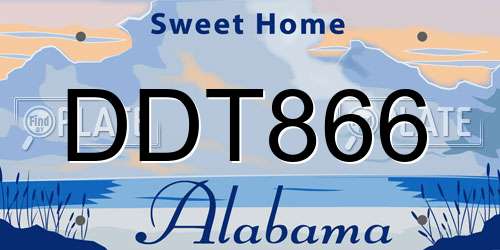 DDT866 Alabama License Plate