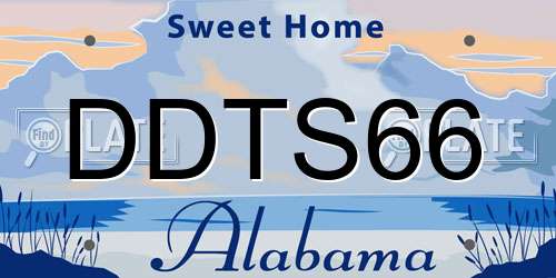 DDTS66 Alabama License Plate