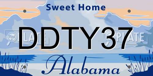 DDTY37 Alabama License Plate