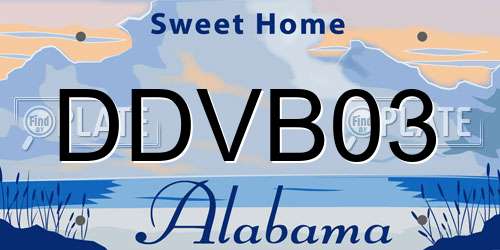 DDVB03 Alabama License Plate