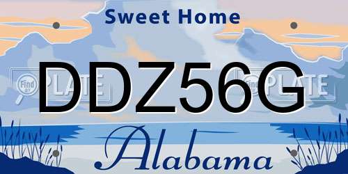 DDZ56G Alabama License Plate