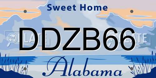 DDZB66 Alabama License Plate