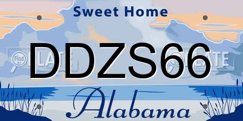 DDZS66 Alabama License Plate