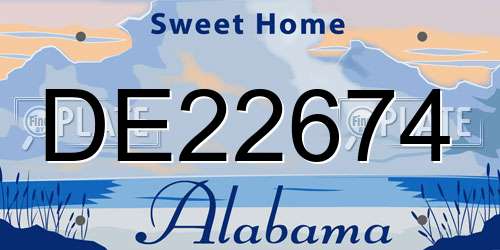 DE22674 Alabama License Plate