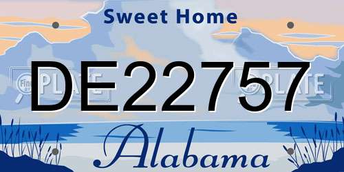DE22757 Alabama License Plate