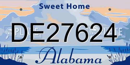 DE27624 Alabama License Plate