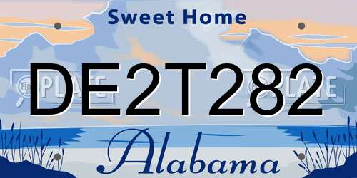 DE2T282 Alabama License Plate