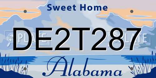 DE2T287 Alabama License Plate