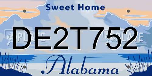 DE2T752 Alabama License Plate