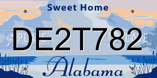 DE2T782 Alabama License Plate