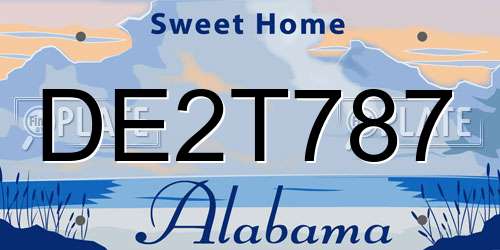 DE2T787 Alabama License Plate