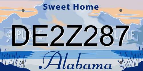 DE2Z287 Alabama License Plate