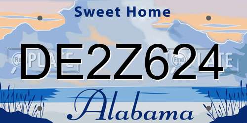 DE2Z624 Alabama License Plate