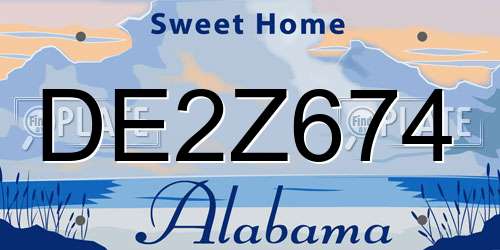 DE2Z674 Alabama License Plate