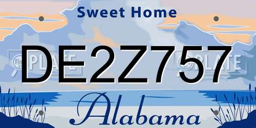 DE2Z757 Alabama License Plate