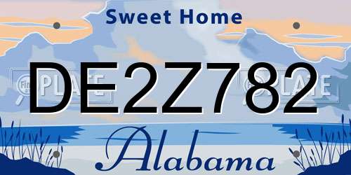 DE2Z782 Alabama License Plate