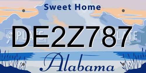 DE2Z787 Alabama License Plate