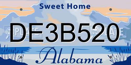 DE3B520 Alabama License Plate