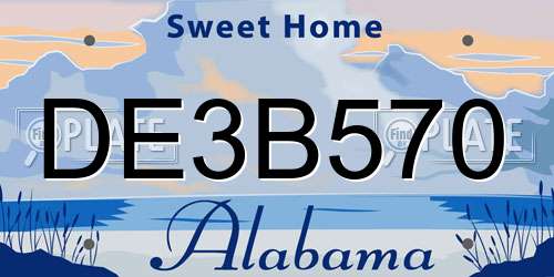 DE3B570 Alabama License Plate