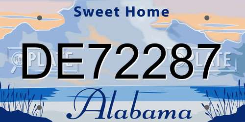 DE72287 Alabama License Plate