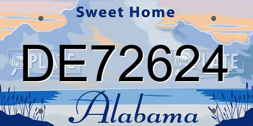 DE72624 Alabama License Plate