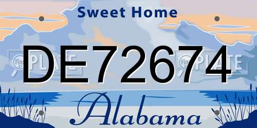 DE72674 Alabama License Plate