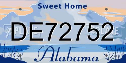 DE72752 Alabama License Plate