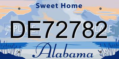 DE72782 Alabama License Plate