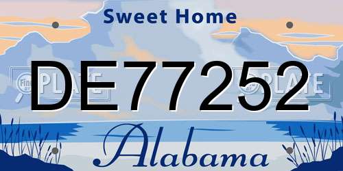 DE77252 Alabama License Plate