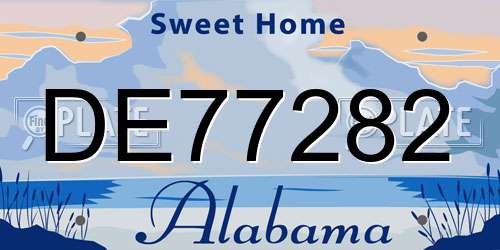 DE77282 Alabama License Plate
