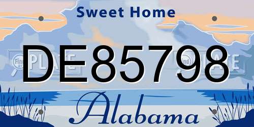 DE85798 Alabama License Plate