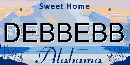 DEBBEBB Alabama License Plate