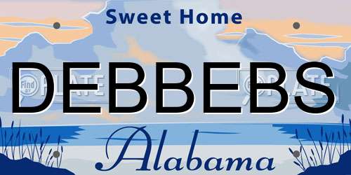 DEBBEBS Alabama License Plate